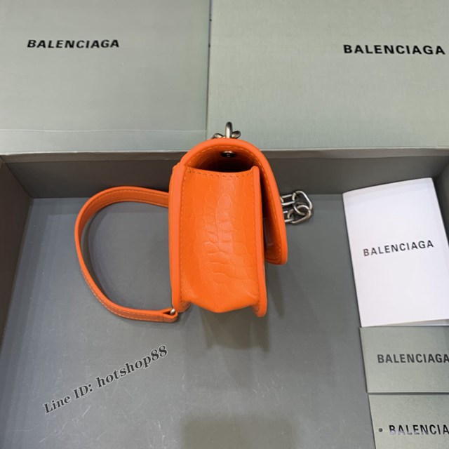 Balenciaga專櫃爆款小號鱷魚橙肩背包 巴黎世家新款Gossip bag斜挎包 fyj1306